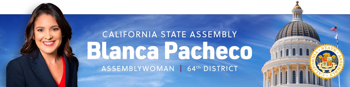 press release header with a photo of assemblymember pacheco